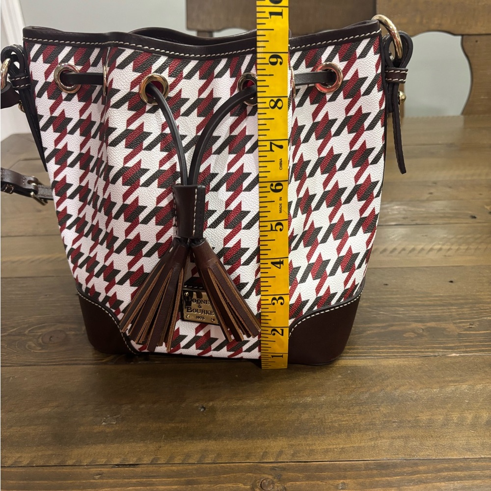 Dooney & Bourke Houndstooth Drawstring Crossbody Bucket Bag - Picture 14 of 14